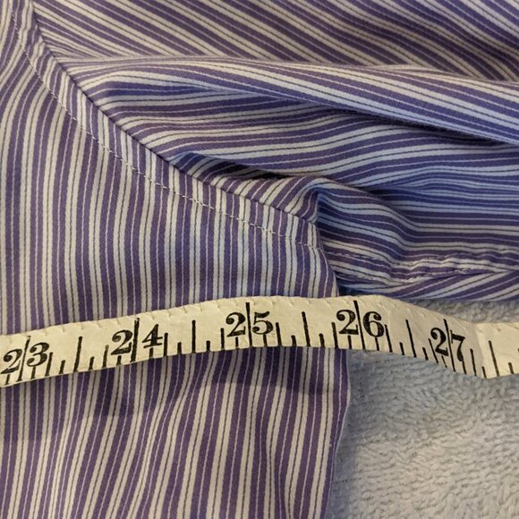 Robert Graham Purple White striped button up dress shirt 3XL - Picture 7 of 16
